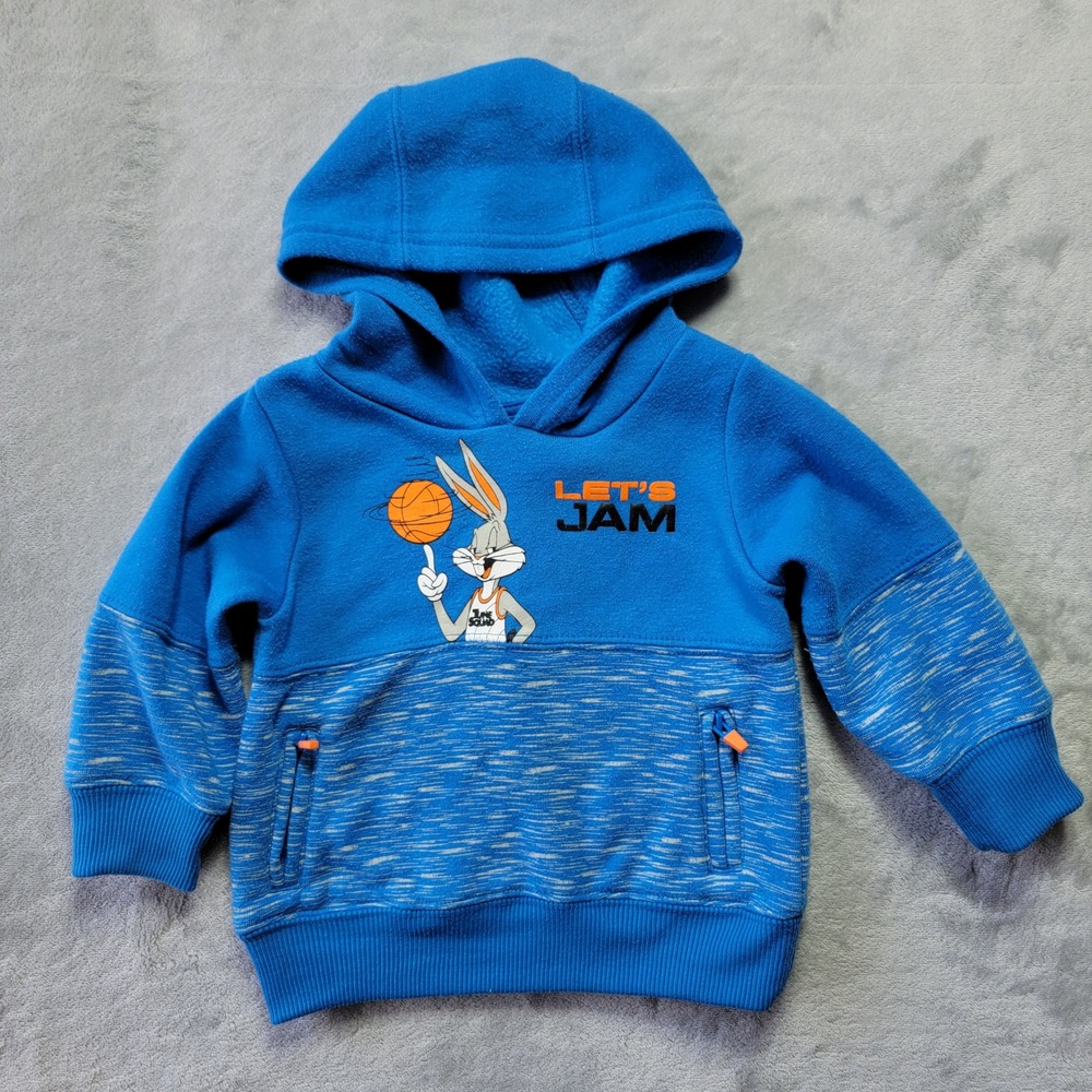 Space Jam 12M A New Legacy Bugs‎ Bunny Blue Hoodie Kids Let's Jam